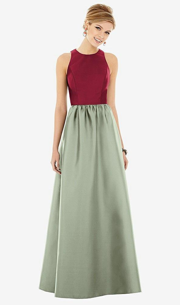 sleeveless keyhole back satin maxi dress