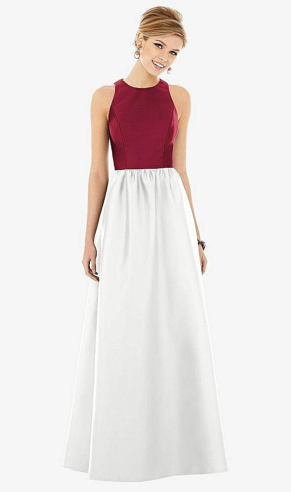 sleeveless keyhole back satin maxi dress