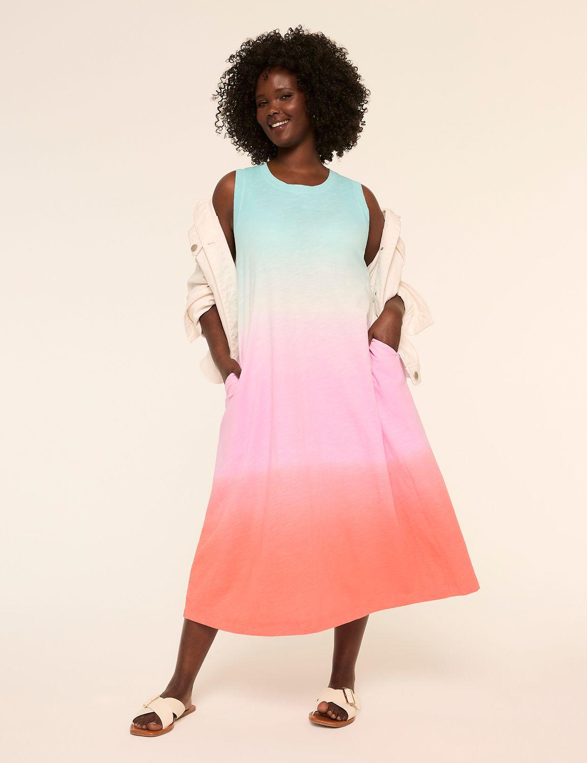 sleeveless knit midi dress