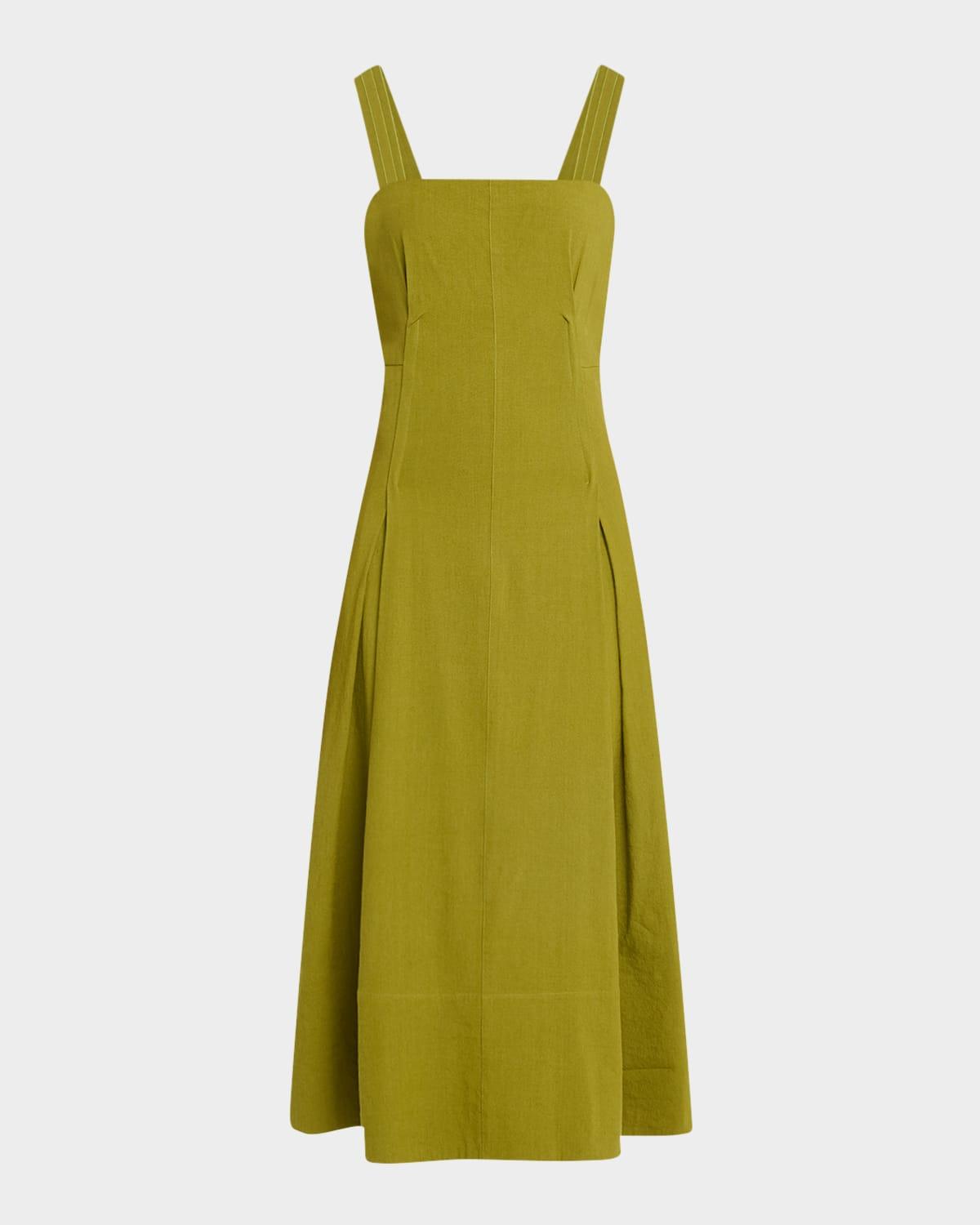 sleeveless linen-blend cami dress