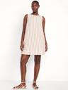 sleeveless linen-blend mini shift dress