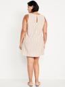 sleeveless linen-blend mini shift dress