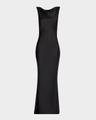 sleeveless low back drape gown