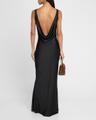 sleeveless low back drape gown