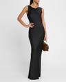 sleeveless low back drape gown