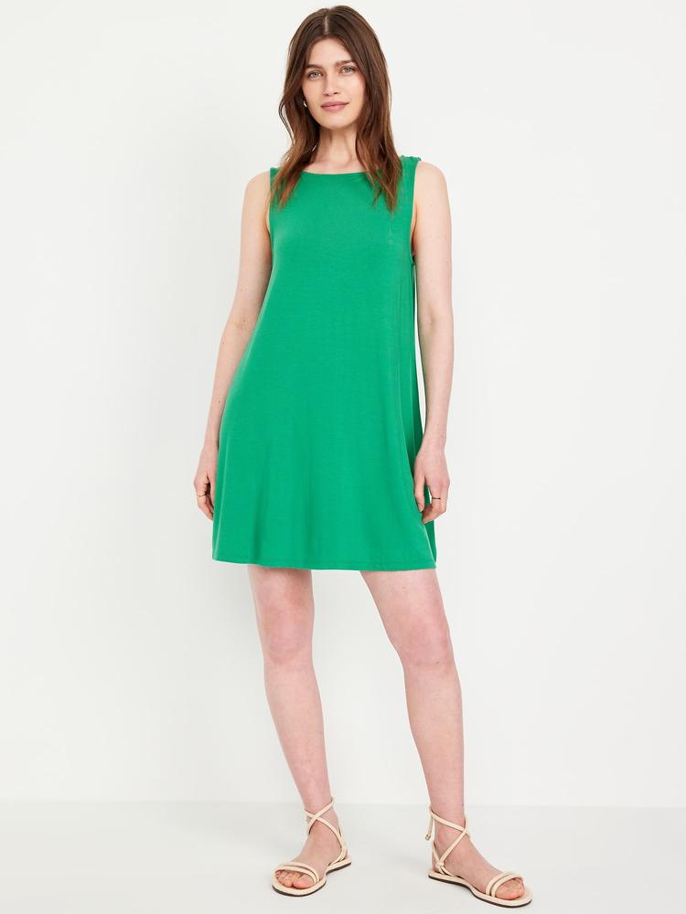 sleeveless mini swing dress