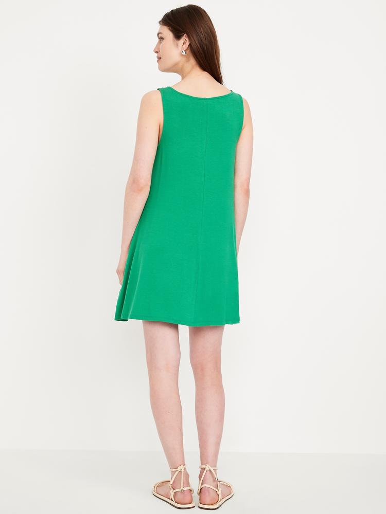 sleeveless mini swing dress