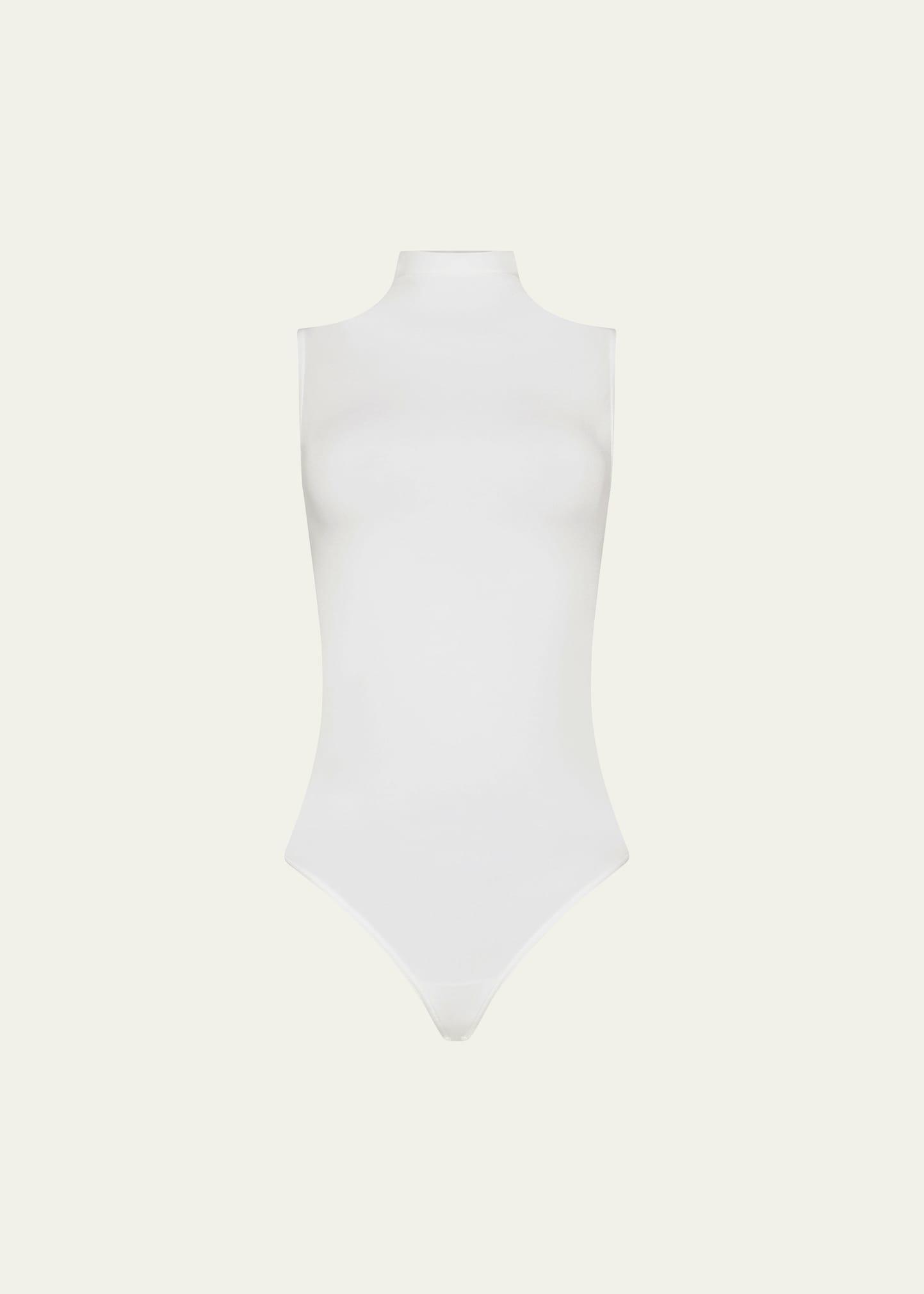 sleeveless mock-neck string bodysuit