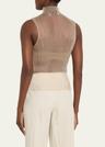sleeveless modern mist sheer turtleneck