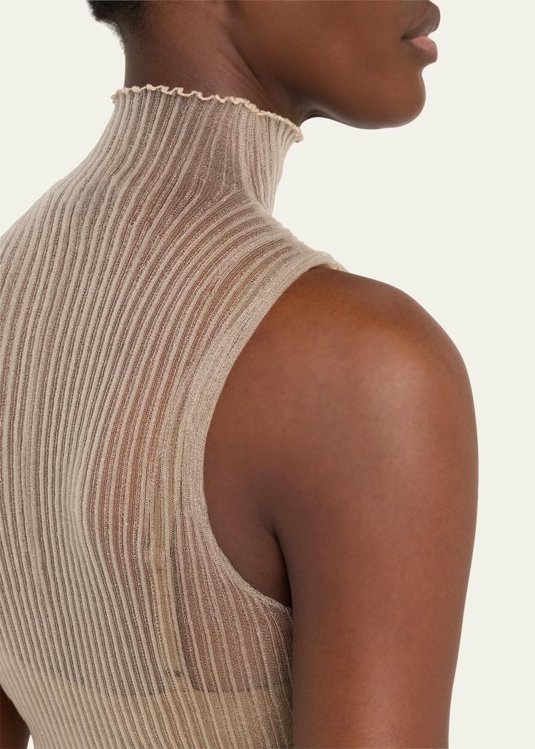 sleeveless modern mist sheer turtleneck