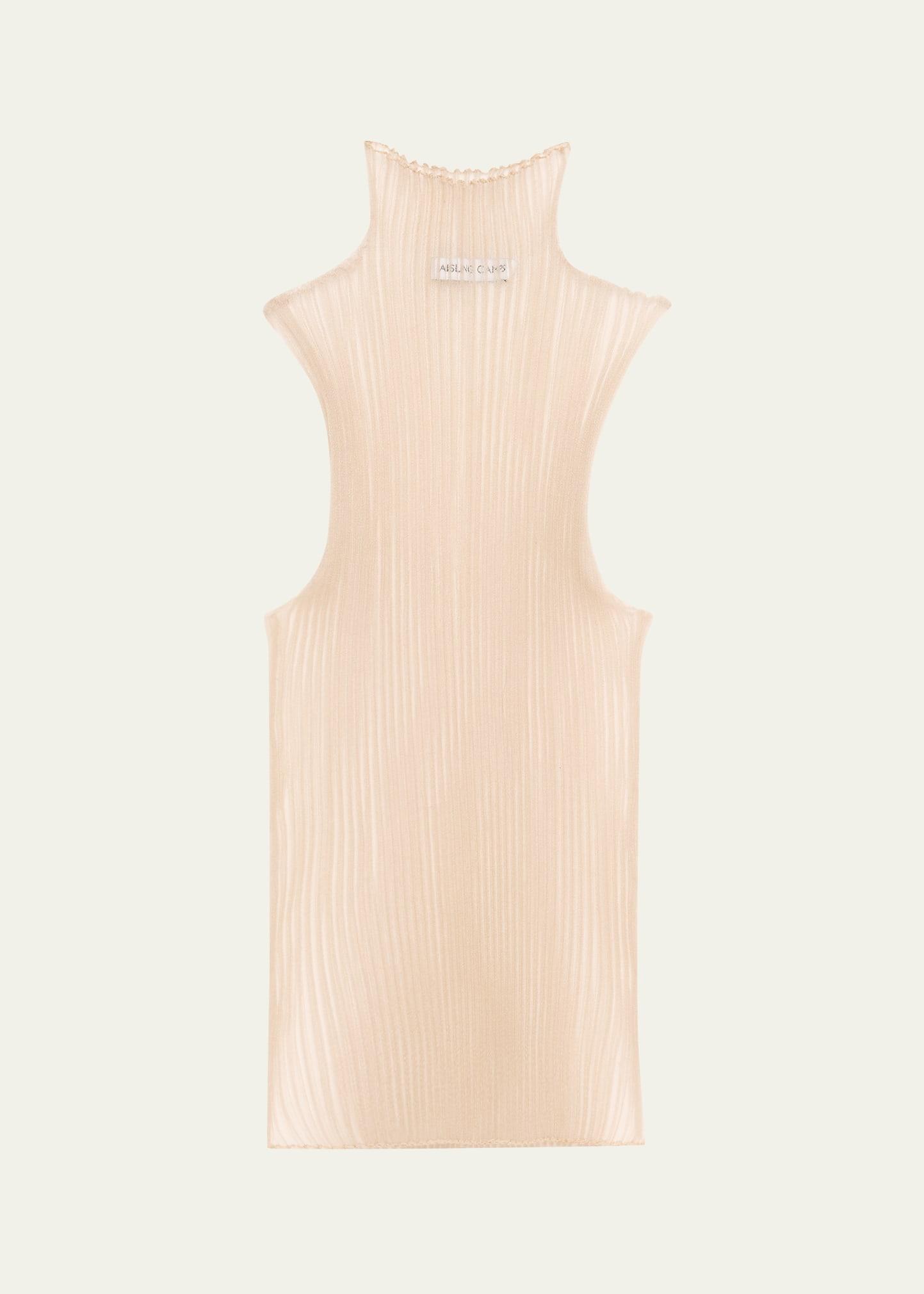 sleeveless modern mist sheer turtleneck