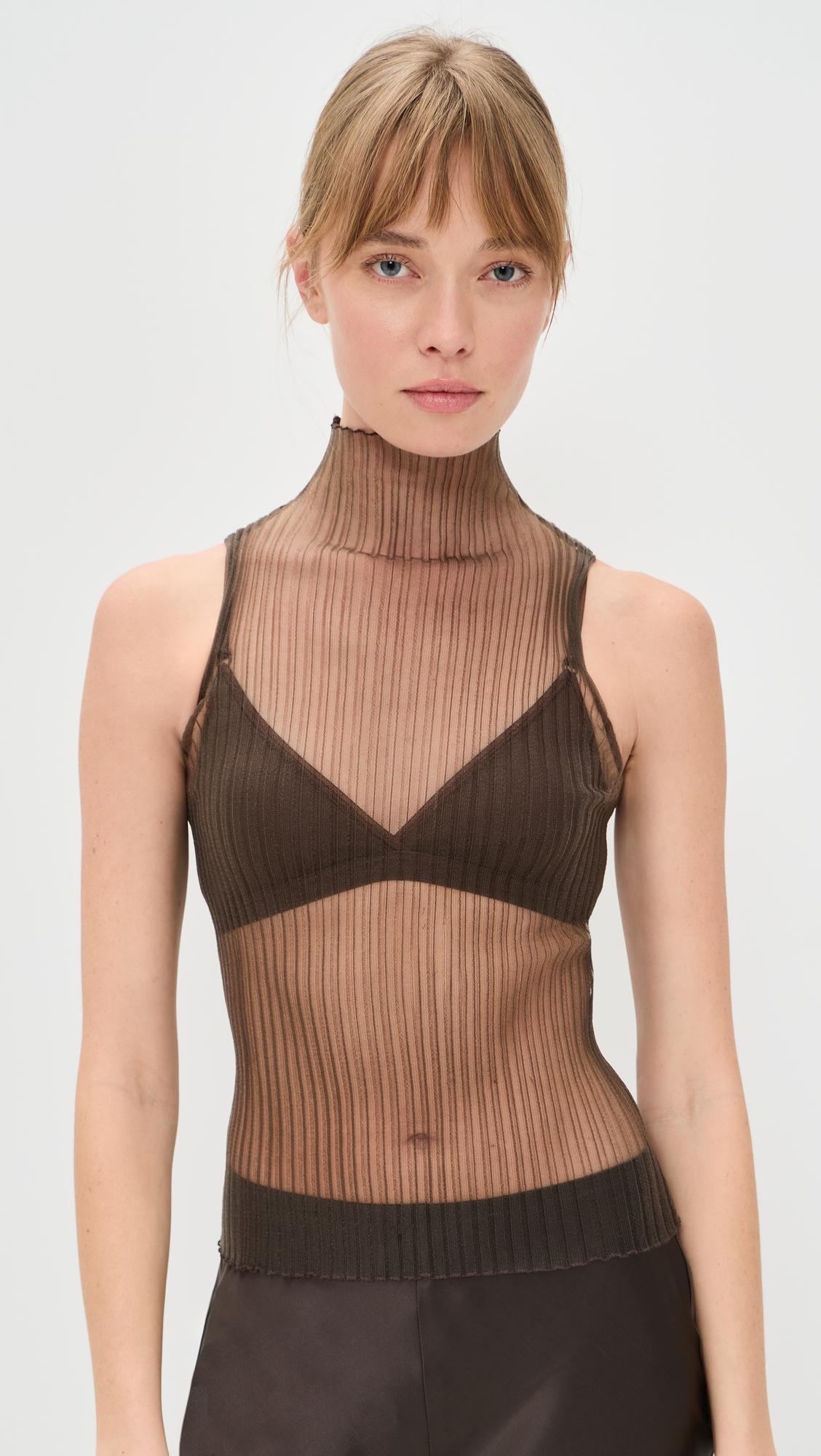 sleeveless modern mist turtleneck top