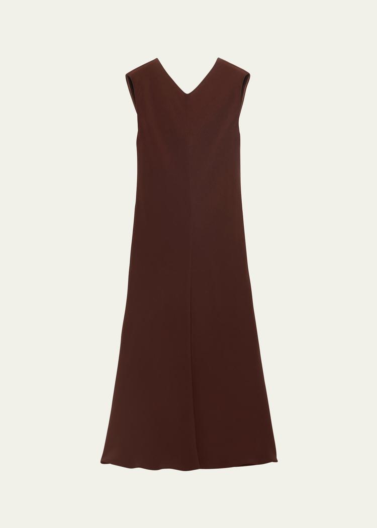 sleeveless open-back cady crepe midi dress