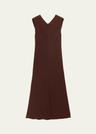 sleeveless open-back cady crepe midi dress