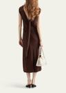 sleeveless open-back cady crepe midi dress