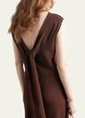 sleeveless open-back cady crepe midi dress