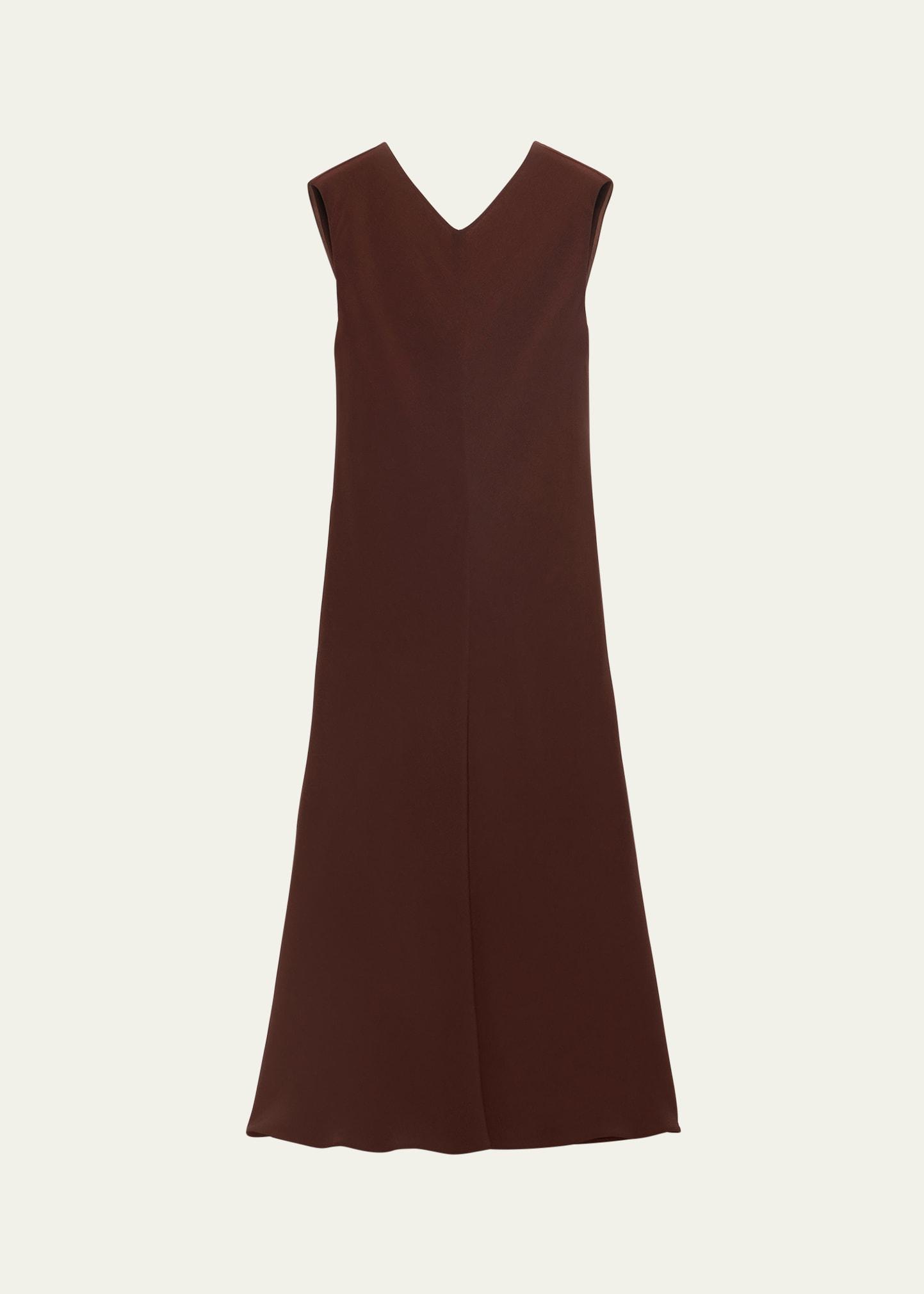 sleeveless open-back cady crepe midi dress
