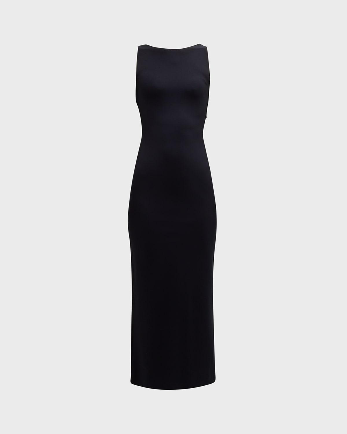 sleeveless open-back jersey maxi dress