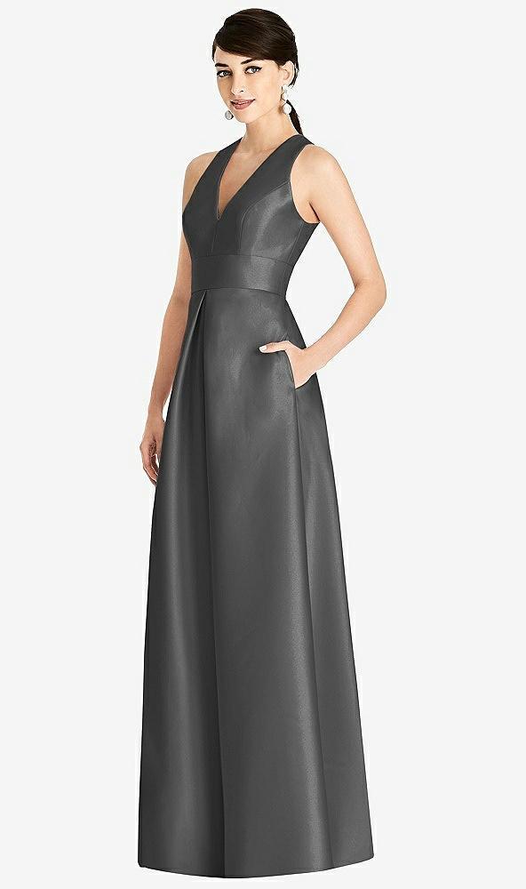 sleeveless open-back pleated skirt dress with pockets