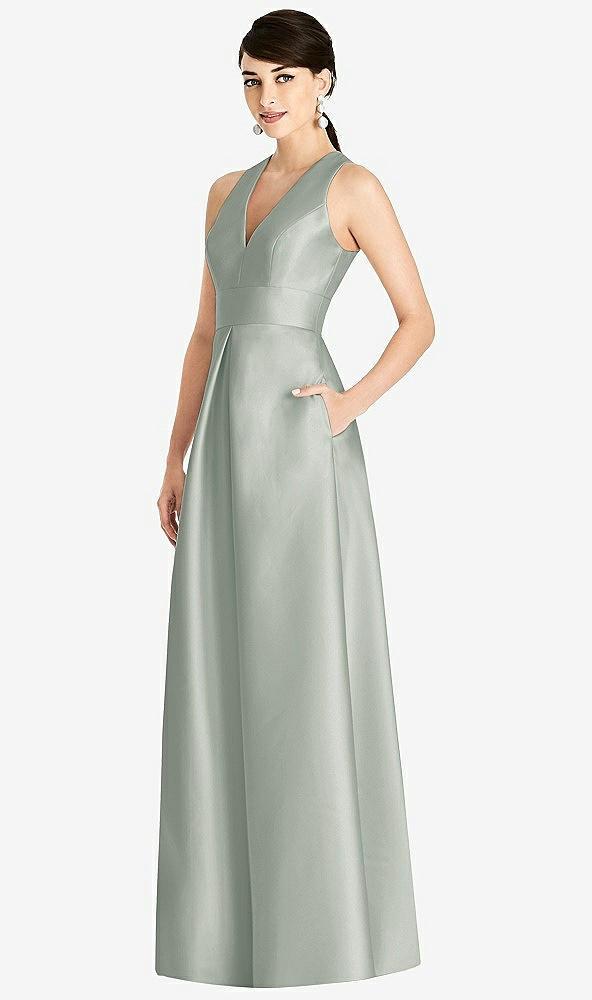sleeveless open-back pleated skirt dress with pockets