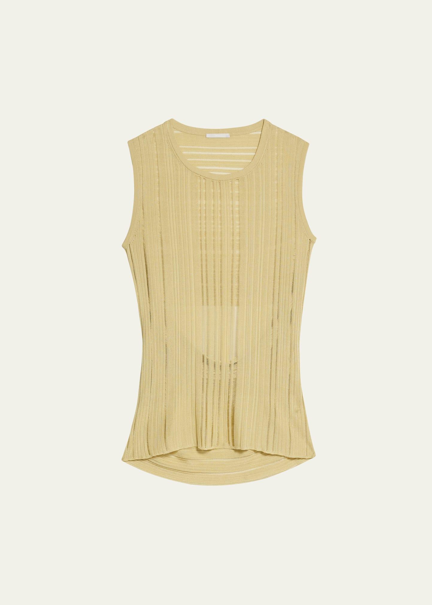 sleeveless open-back top