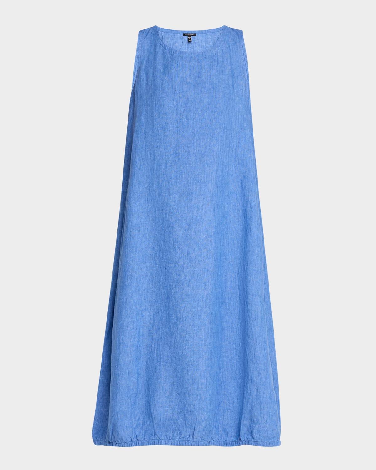 sleeveless organic linen midi dress
