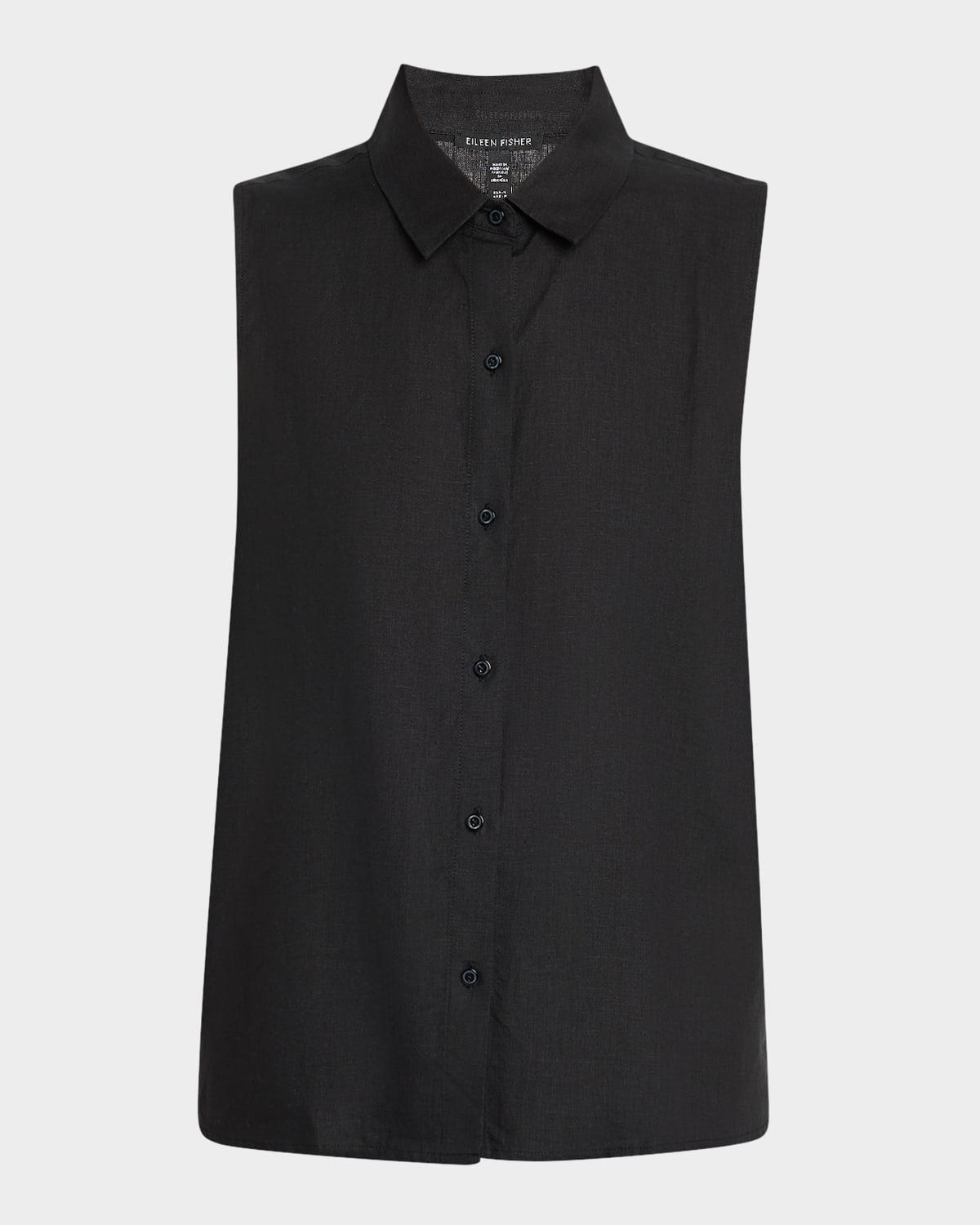 sleeveless organic linen shirt