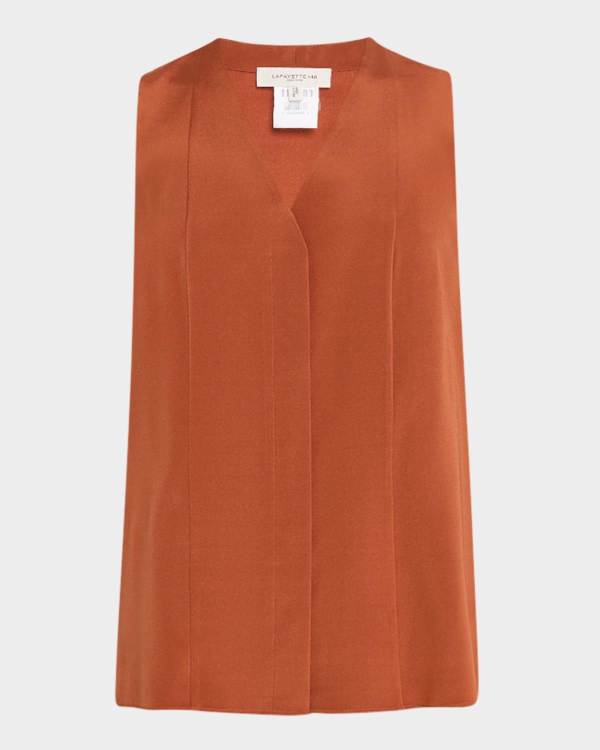 sleeveless organic stretch silk blouse