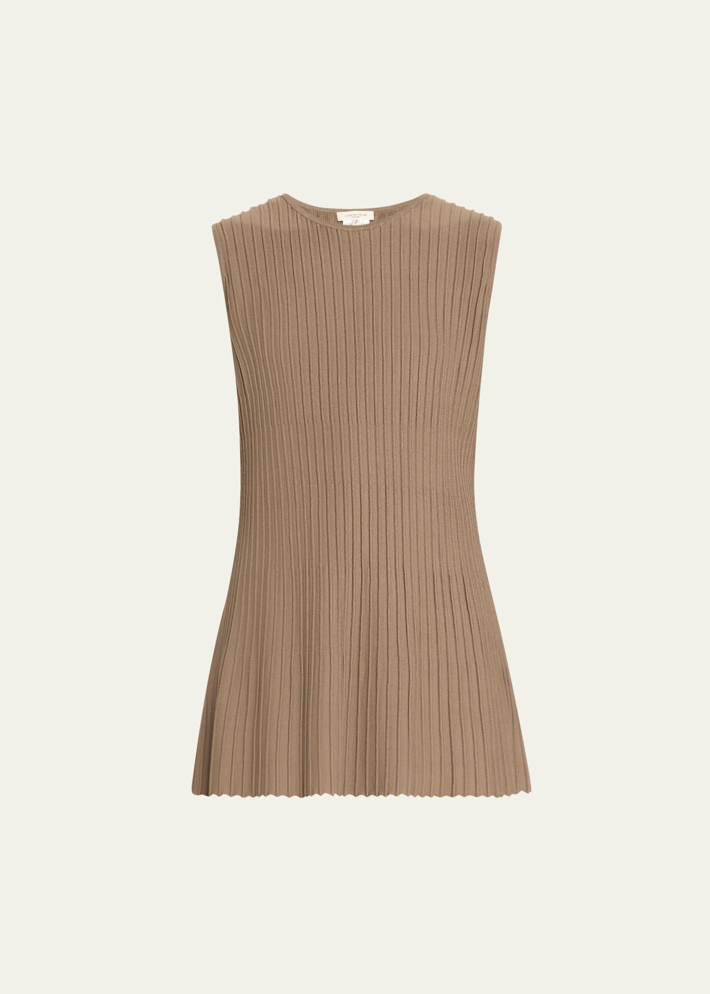 sleeveless ottoman stitch tunic sweater