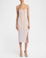sleeveless paillette rib slit midi dress