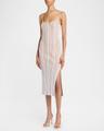 sleeveless paillette rib slit midi dress