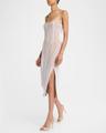 sleeveless paillette rib slit midi dress