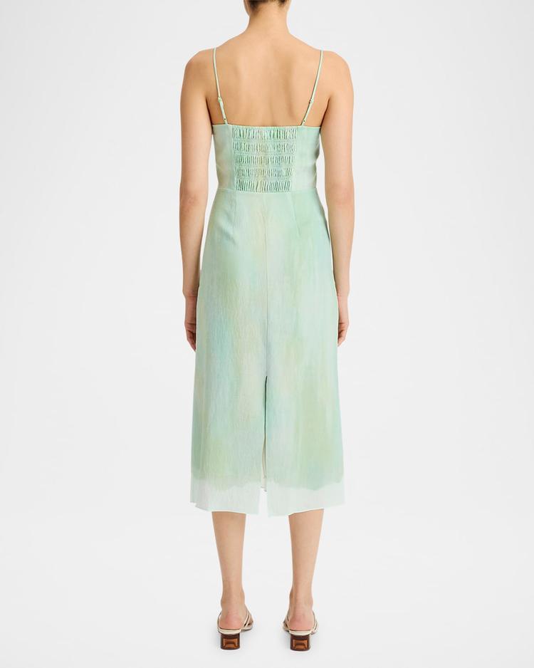 sleeveless painted boarder midi dress