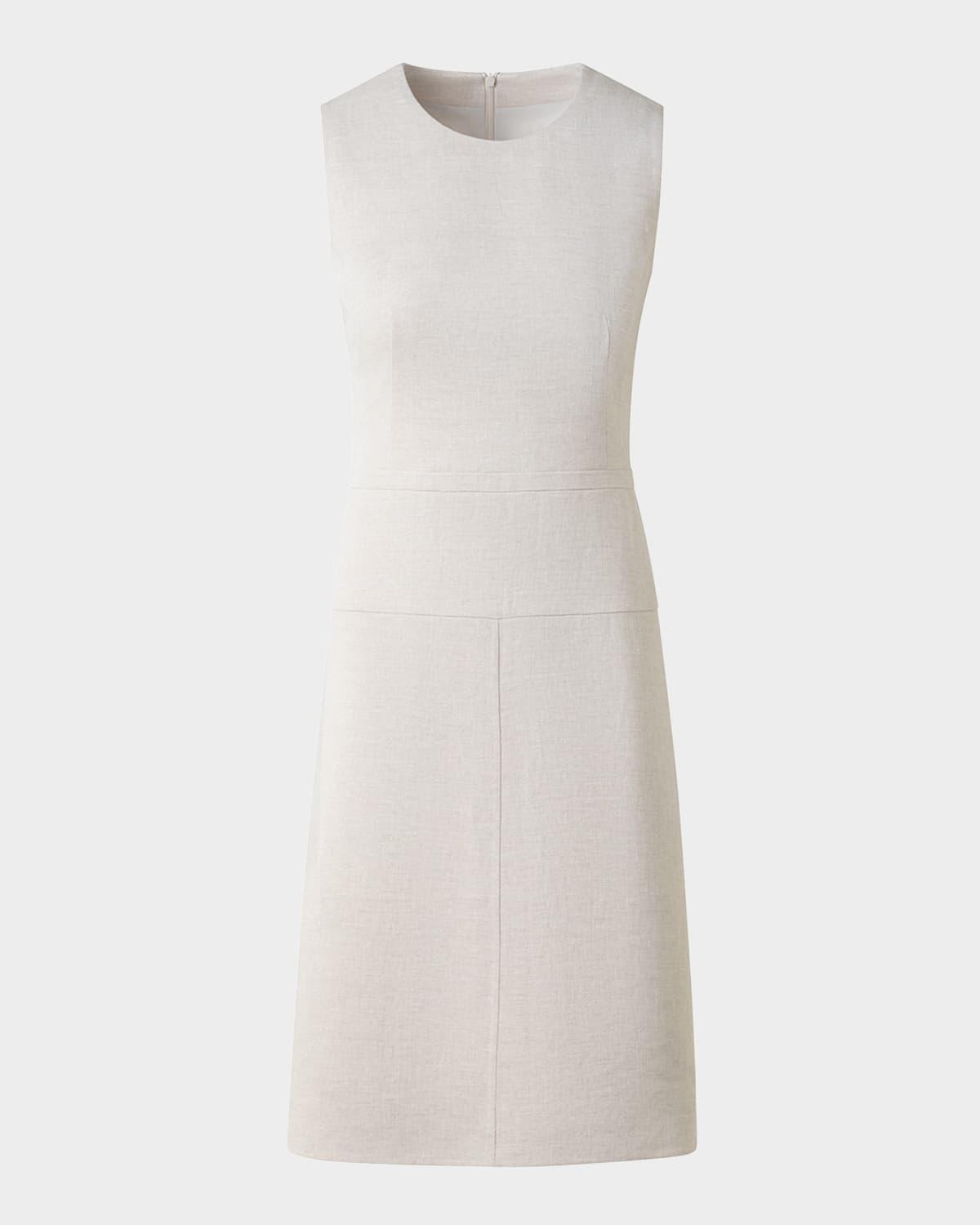 sleeveless paneled double-face linen dress