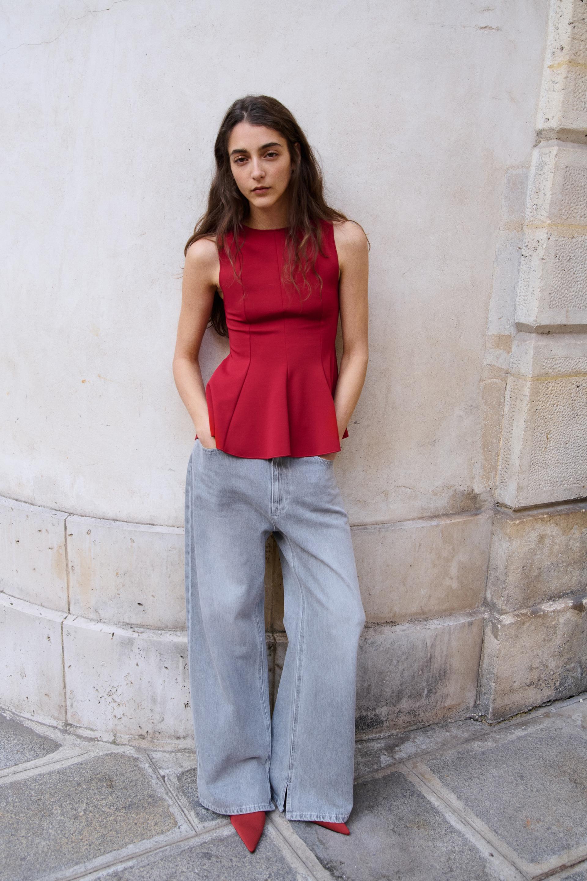 sleeveless peplum top