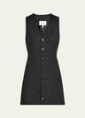 sleeveless pinstripe suiting dress