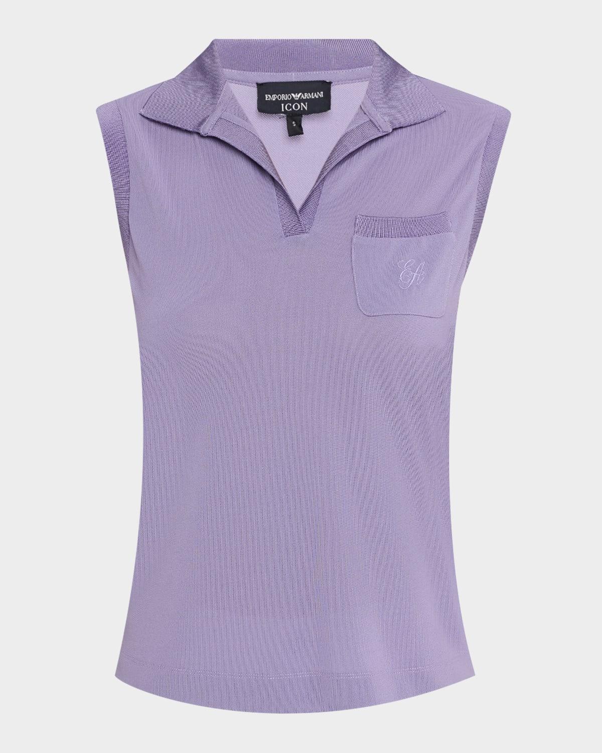sleeveless pique polo