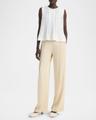 sleeveless pleated a-line top