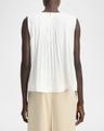 sleeveless pleated a-line top