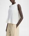 sleeveless pleated a-line top