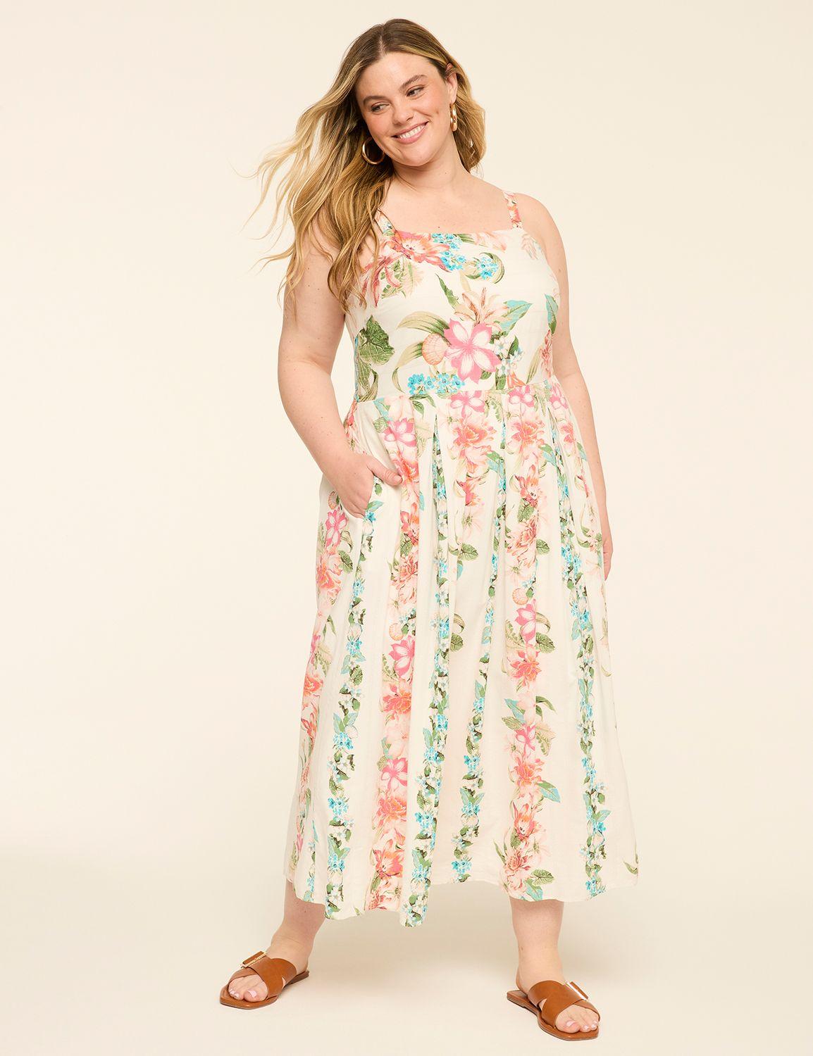 sleeveless pleated maxi dress