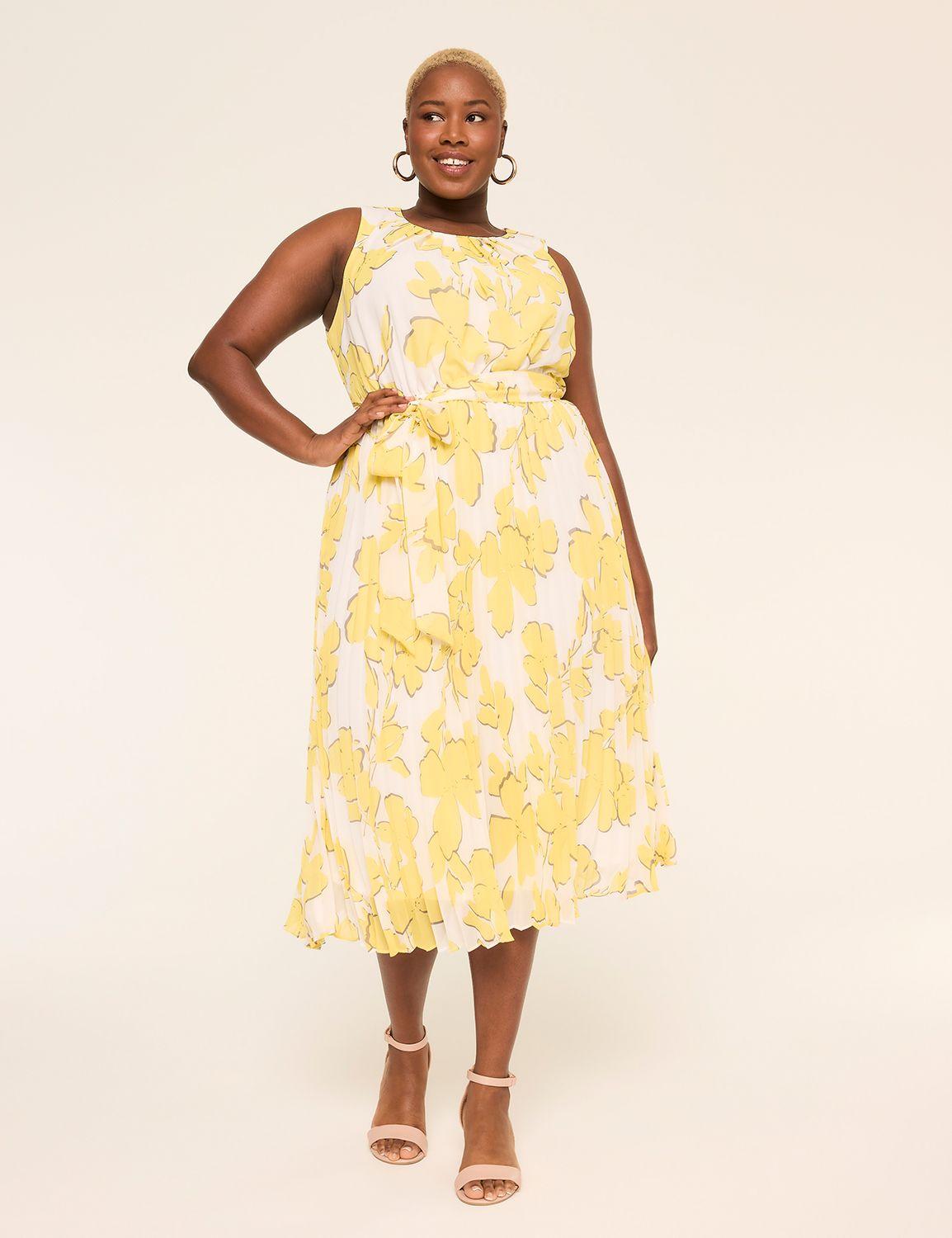sleeveless pleated midi dress