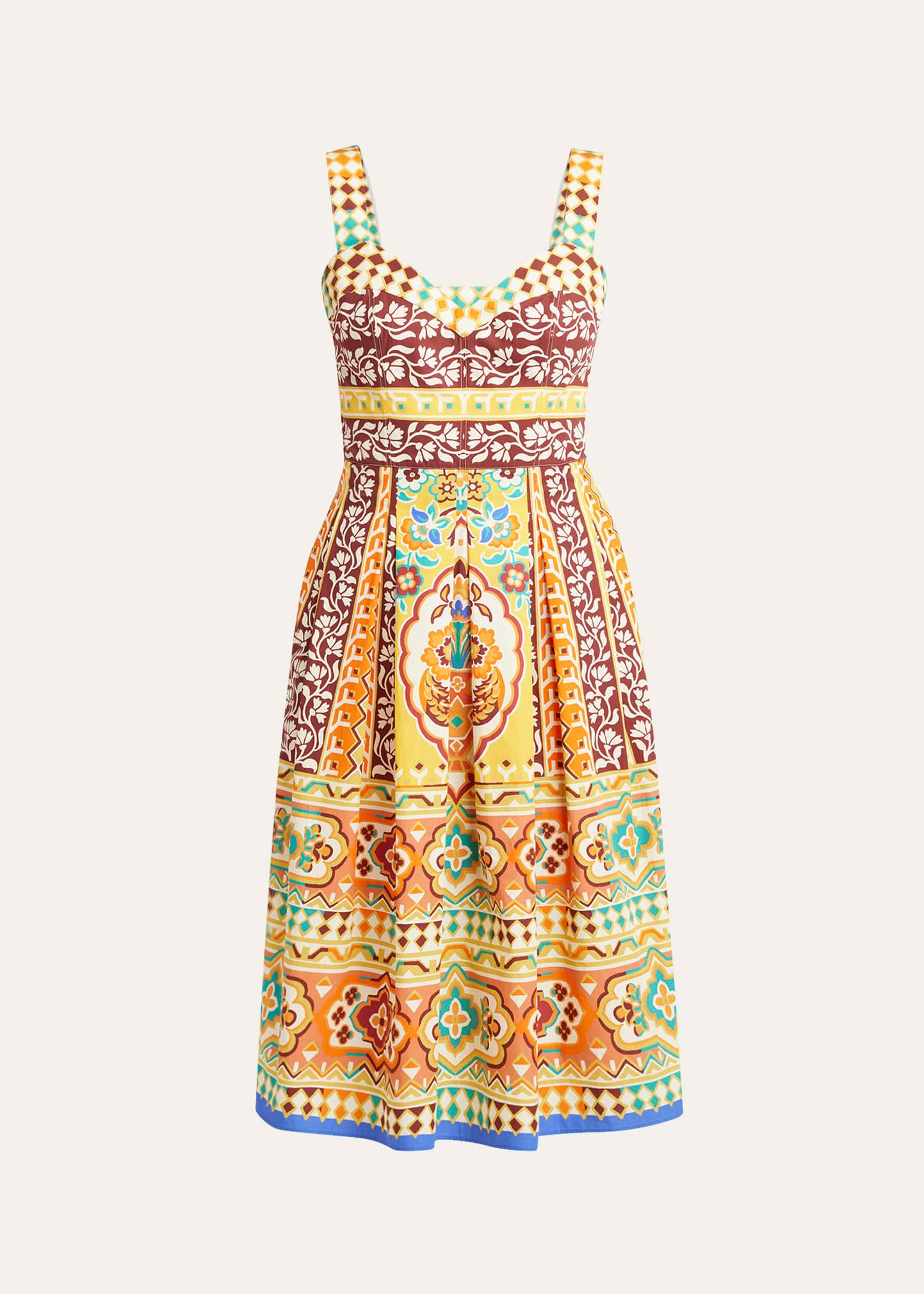 sleeveless pleated poplin midi dress