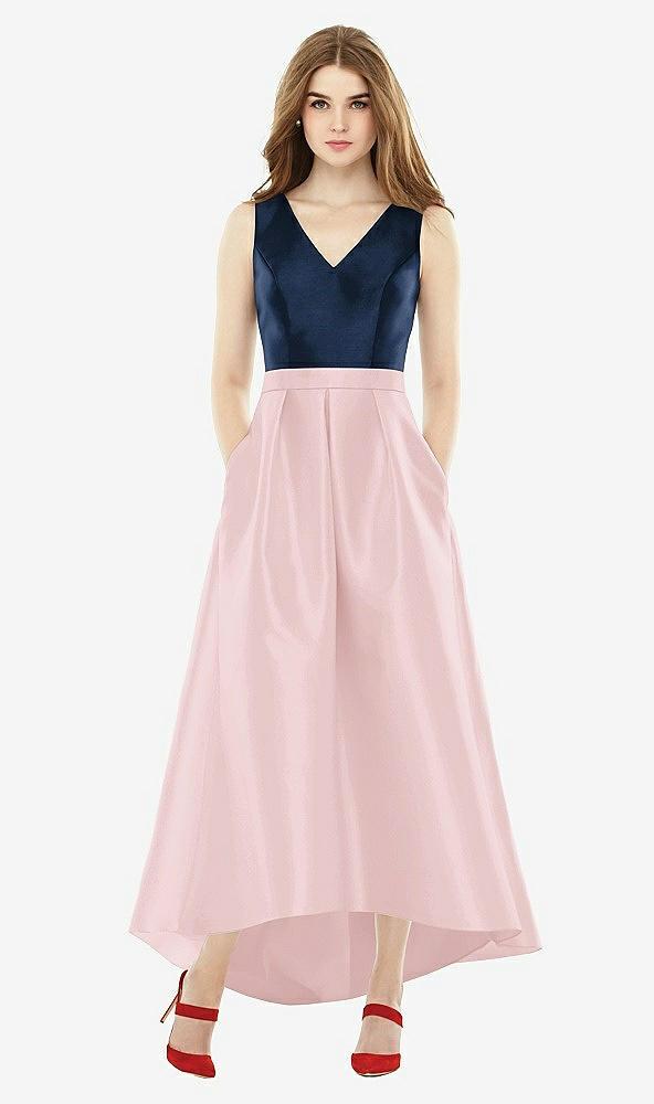 sleeveless pleated skirt high low dress with pockets