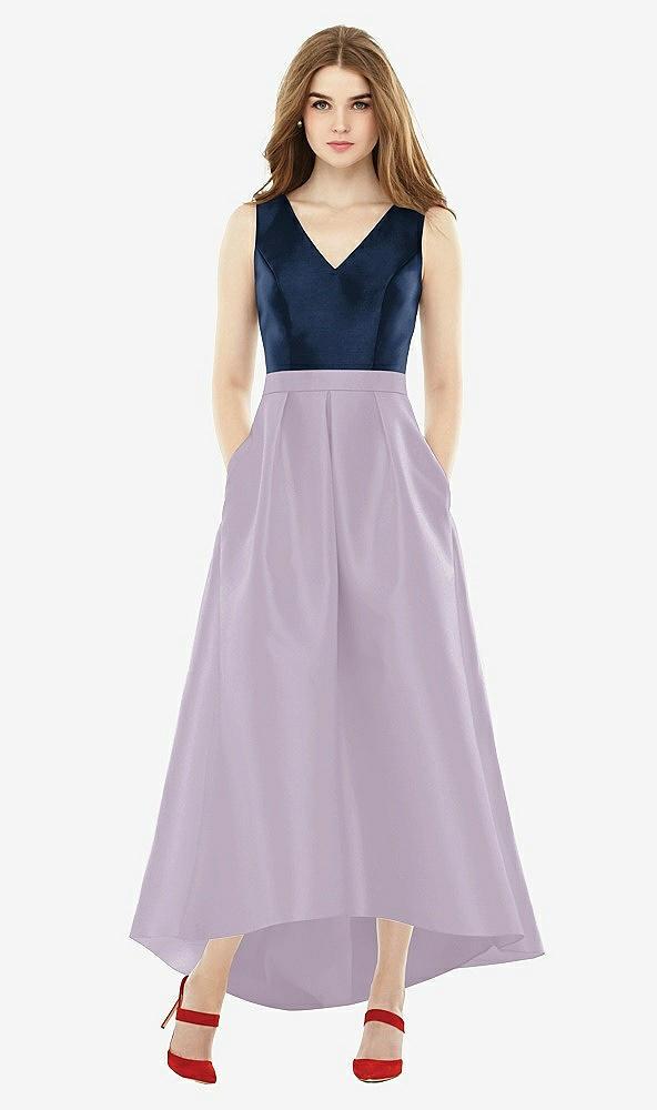 sleeveless pleated skirt high low dress with pockets