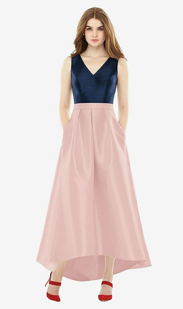 sleeveless pleated skirt high low dress with pockets