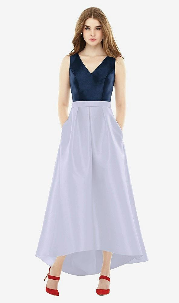sleeveless pleated skirt high low dress with pockets