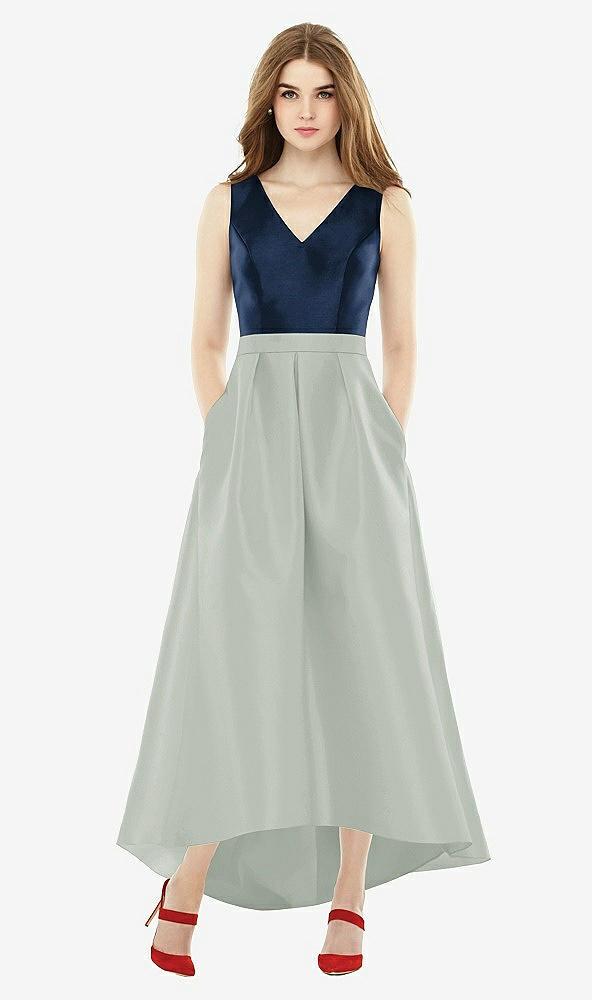 sleeveless pleated skirt high low dress with pockets
