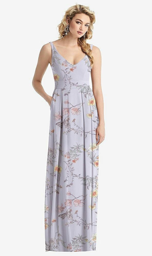 sleeveless pleated skirt maxi dress with pockets