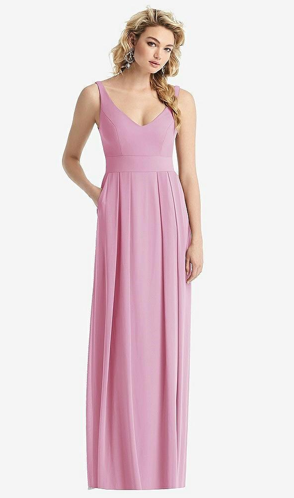 sleeveless pleated skirt maxi dress with pockets